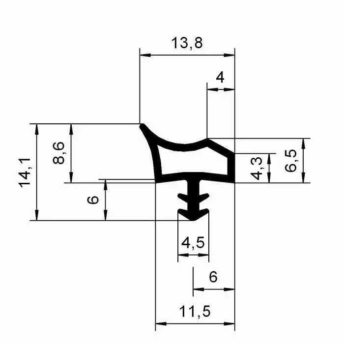 Holzzargendichtung für Holztüren | 12 mm Falzbreite | Farbe: weiß