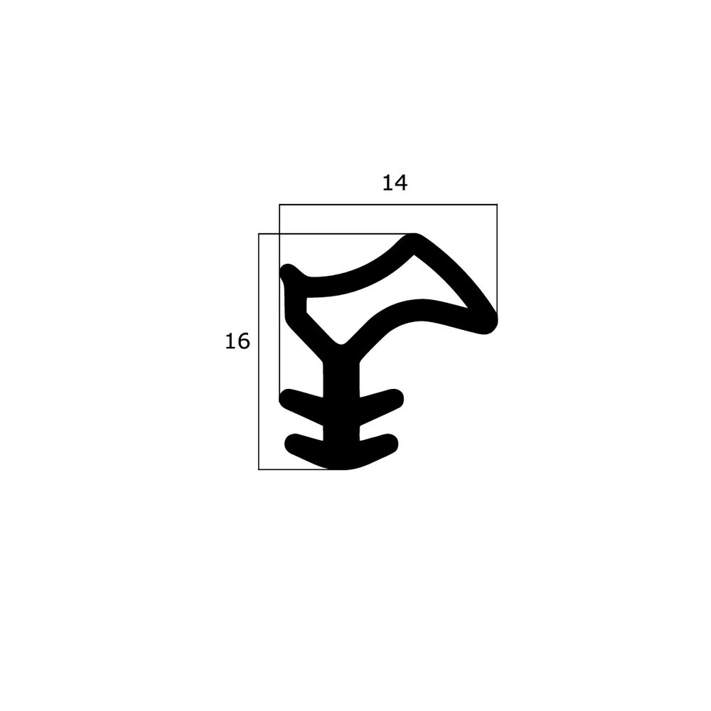 Türrahmen Dichtung - Stahlzargendichtung für Metallzargen | 16 mm Höhe | Farbe: braun