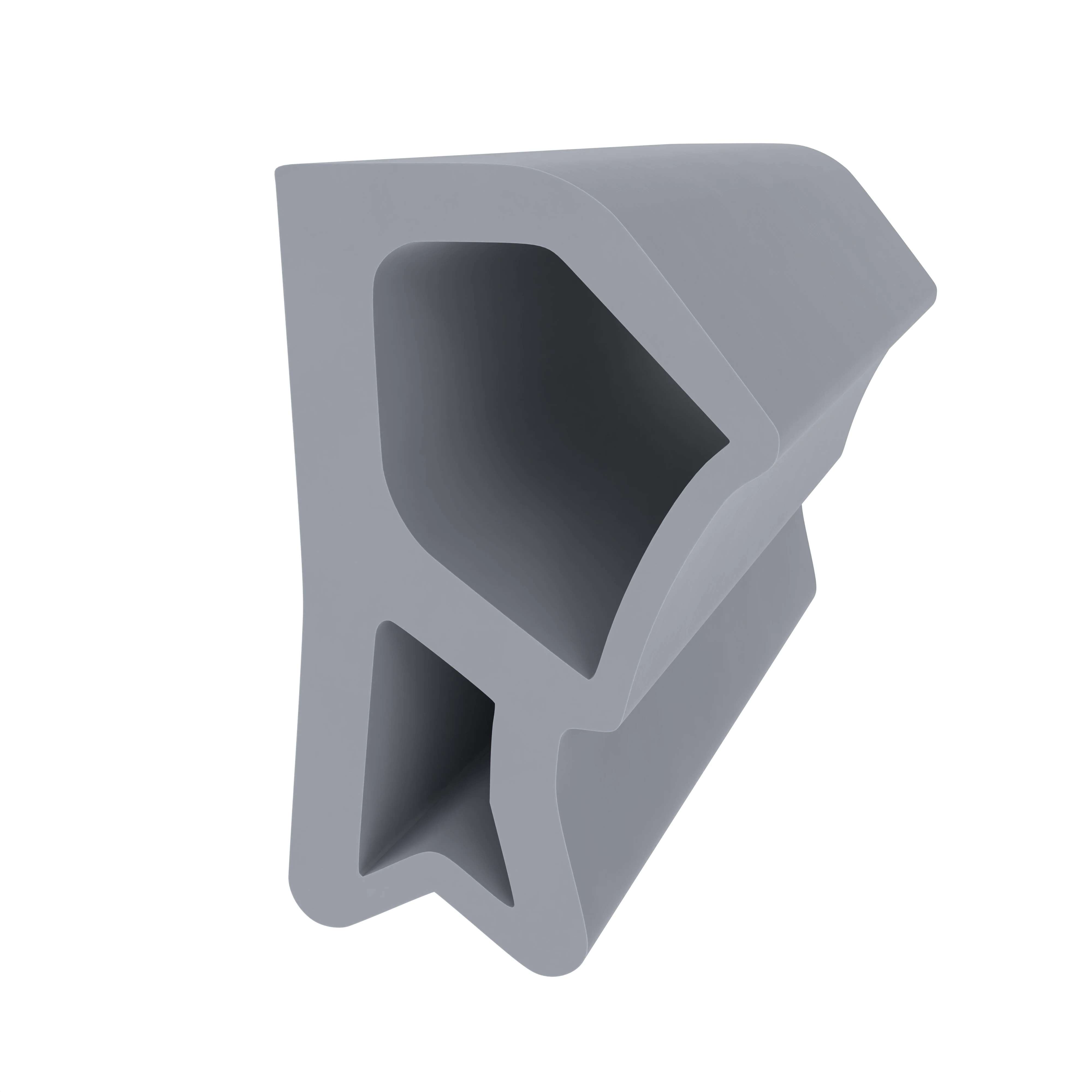 Türrahmen Dichtung - Stahlzargendichtung für seitliche Nut | 23,6 mm Breite | Farbe: grau