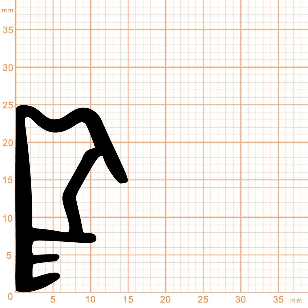 Türrahmen Dichtung - Flügelfalzdichtung für Schörghuber Spezialtüren | 15 mm Höhe | Farbe: braun