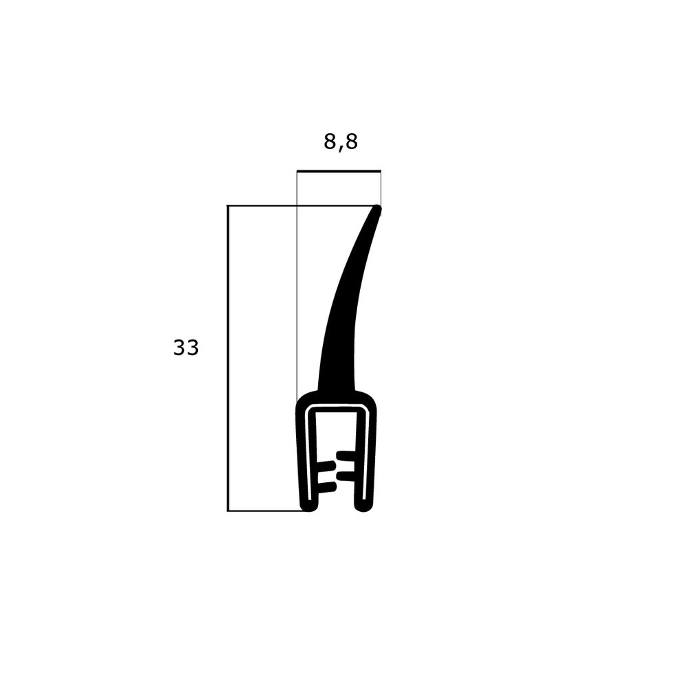 Kantenschutz Dichtprofile - Kantenschutzprofil | Klemmbereich: 1-2,5 mm | Farbe: schwarz
