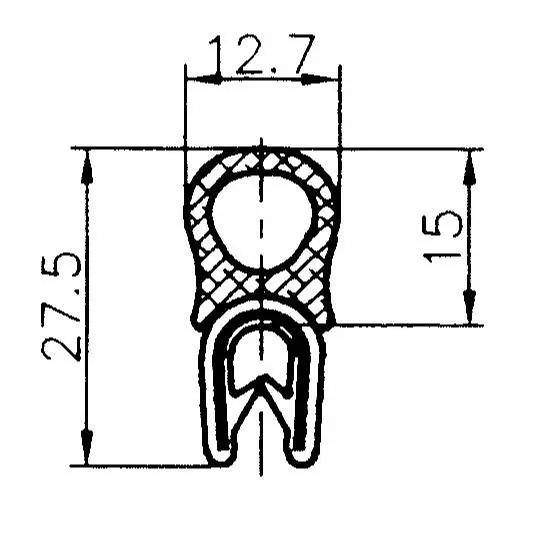 Kantenschutzprofil mit Moosgummi Klemmbereich 1-4 mm