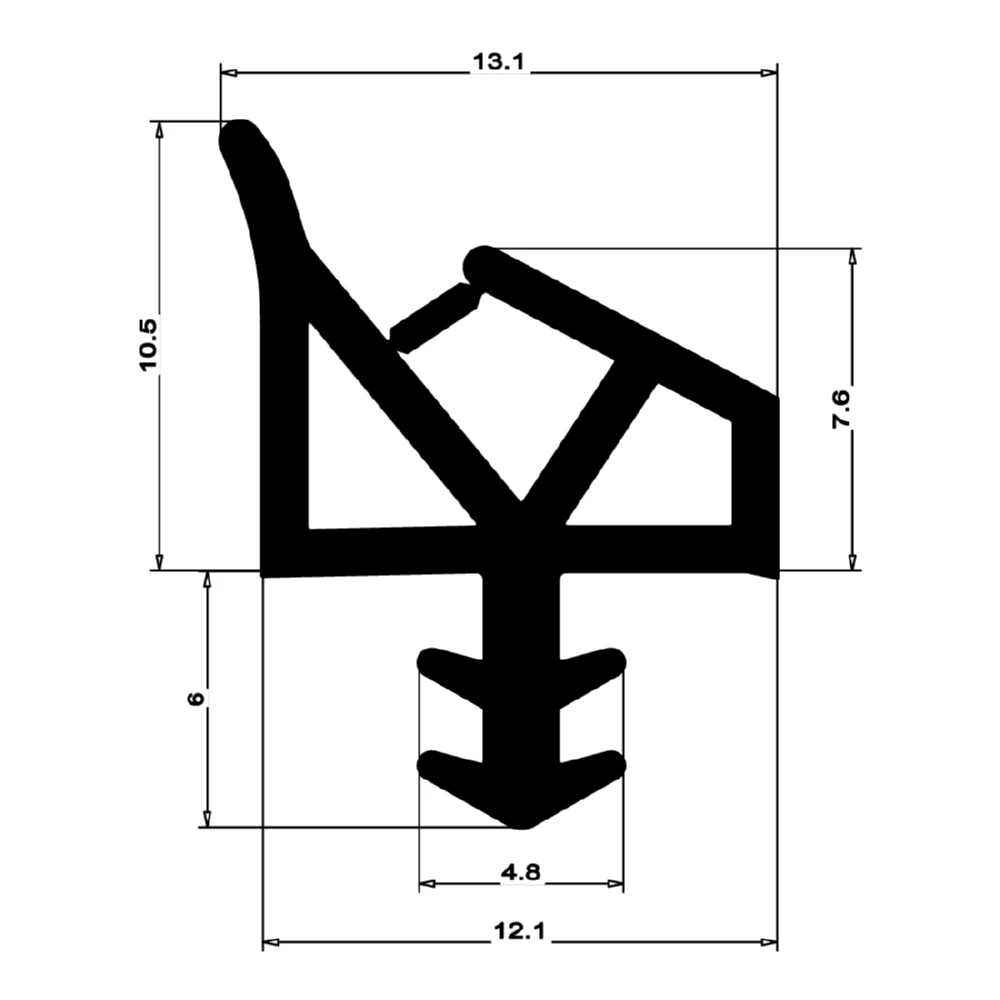 Holzzargendichtung für Zimmertüren | 12 mm Falzbreite | Farbe: weiß