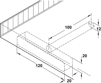 Verbinder & Bodenträger - Tablarträger mit Anschraubplatte | Länge: 102 mm | Breite: 120 mm
