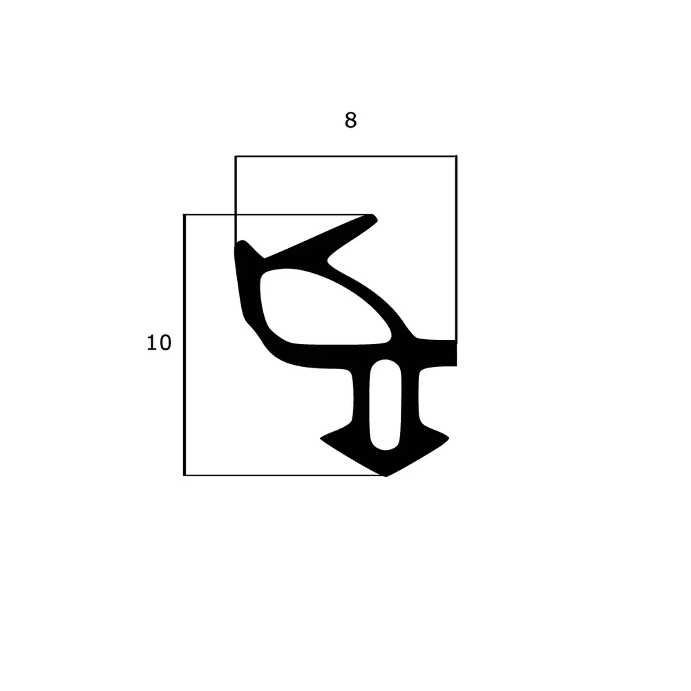 Lippendichtungen - Anschlagdichtung mit Schlauch | 10 mm Höhe | Farbe: grau