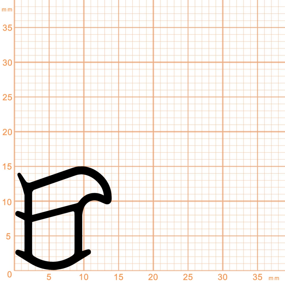Türrahmen Dichtung - Stahlzargendichtung für senkrechte Nut | 15 mm Höhe | Farbe: beige