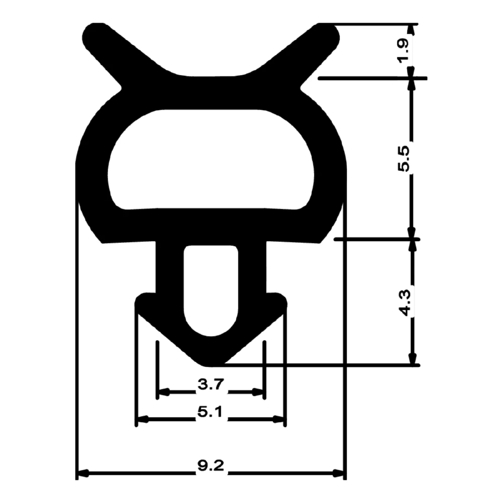 Dichtungsprofil für Abschlußleisten | Höhe: 12 mm | Farbe: grau