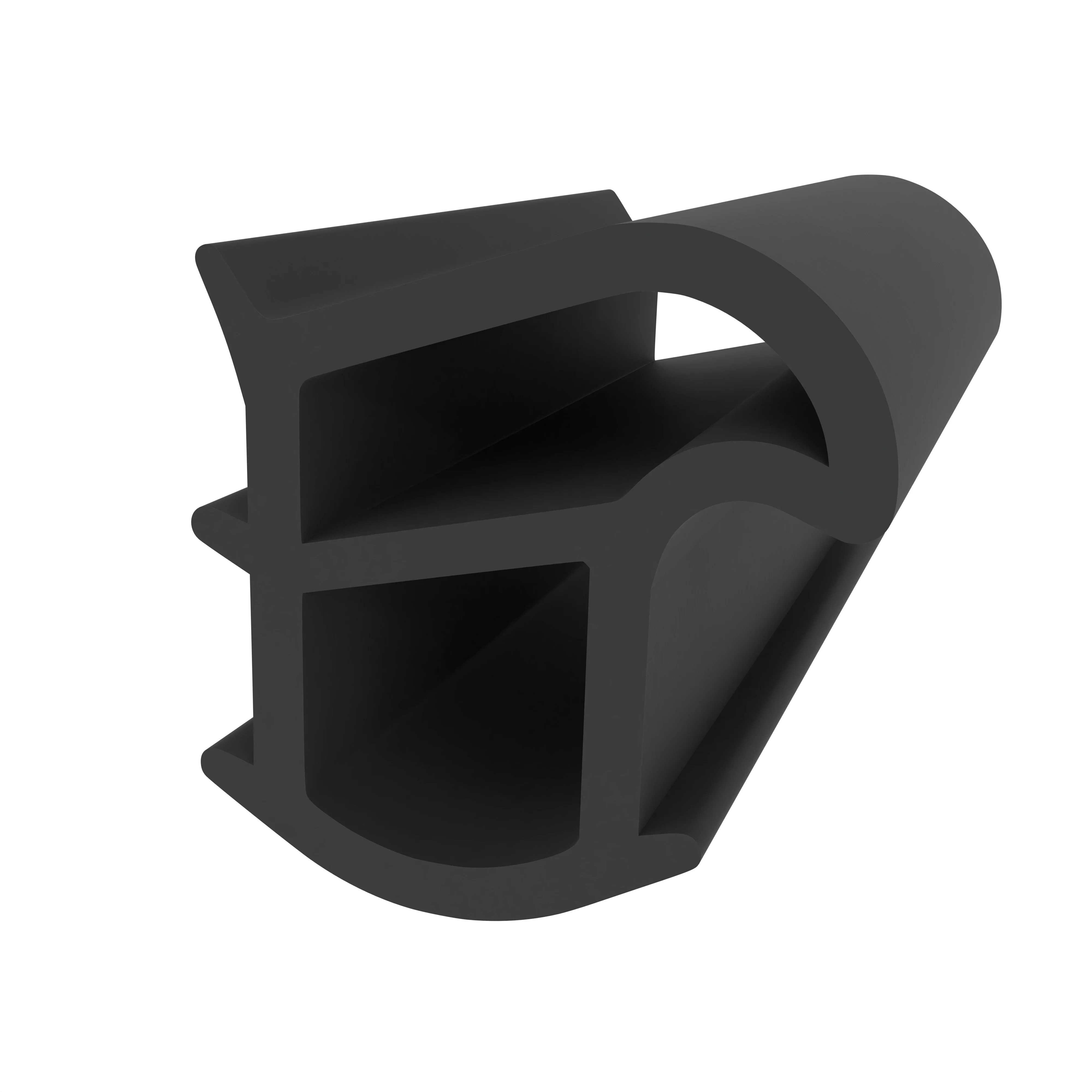 Stahlzargendichtung für senkrechte Nut | 15 mm Höhe | Farbe: schwarz