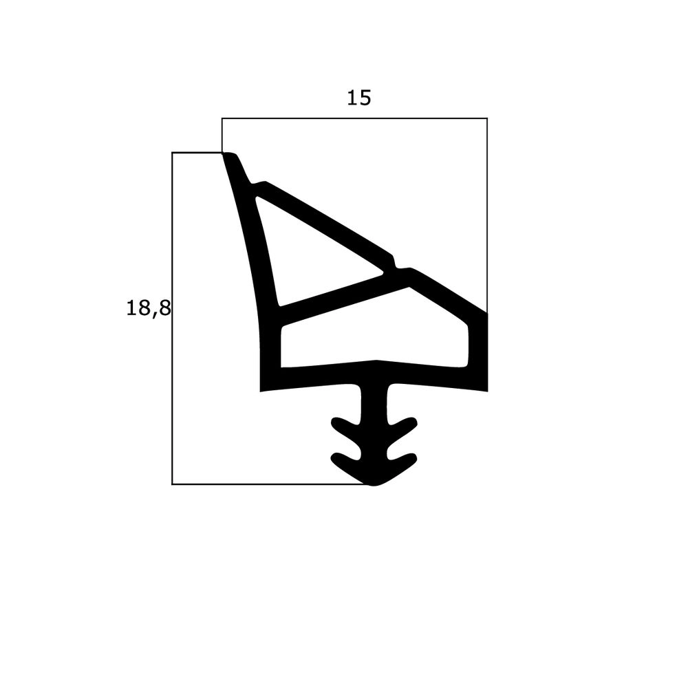 Türrahmen Dichtung - Holzzargendichtung für Haustüren | 12 mm Falzbreite | Farbe: beige