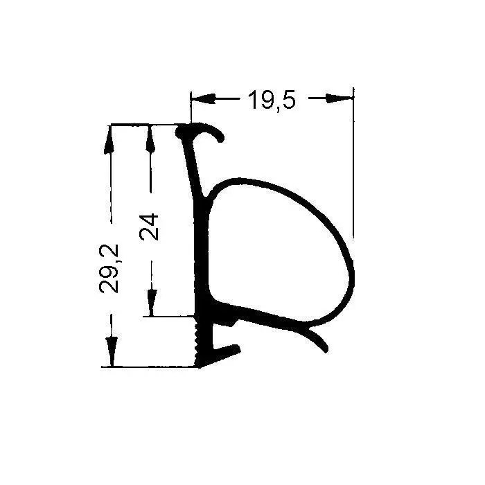 Türrahmen Dichtung - Südholz Holzzargendichtung für Zimmertüren | 20 mm Falzbreite | Farbe: schwarz
