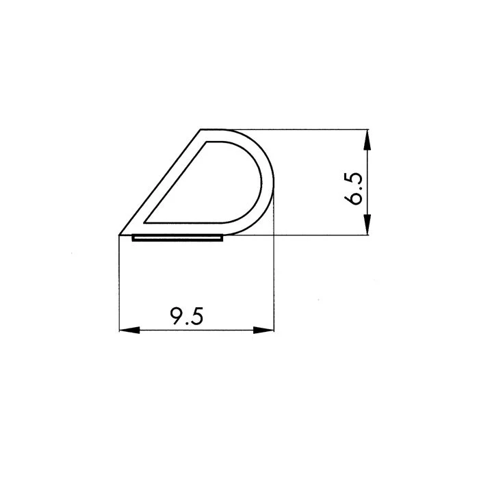 Klebedichtung mit Tropfen-Profil | Spaltbreite: 1 – 6 mm | Farbe: schwarz