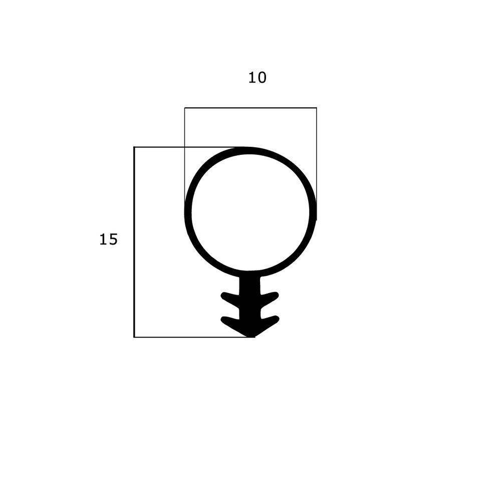 Türrahmen Dichtung - Schlauchdichtung für Holzfenster und -türen | 10 mm Durchmesser | Farbe: schwarz