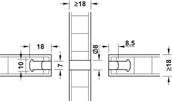 Tablarträger Lamello Divario P-18 | für Holzdicke: = 18 mm | Breite: 72 mm