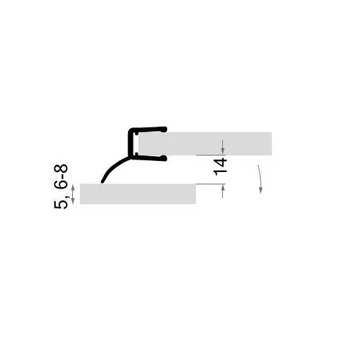 Senkrecht - Duschdichtung für Faltflügeltüren | Glasstärke: 6 – 8 mm | Farbe: transparent