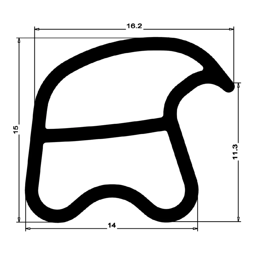 Stahlzargendichtung für Stahltüren | 16 mm Höhe | Farbe: grau