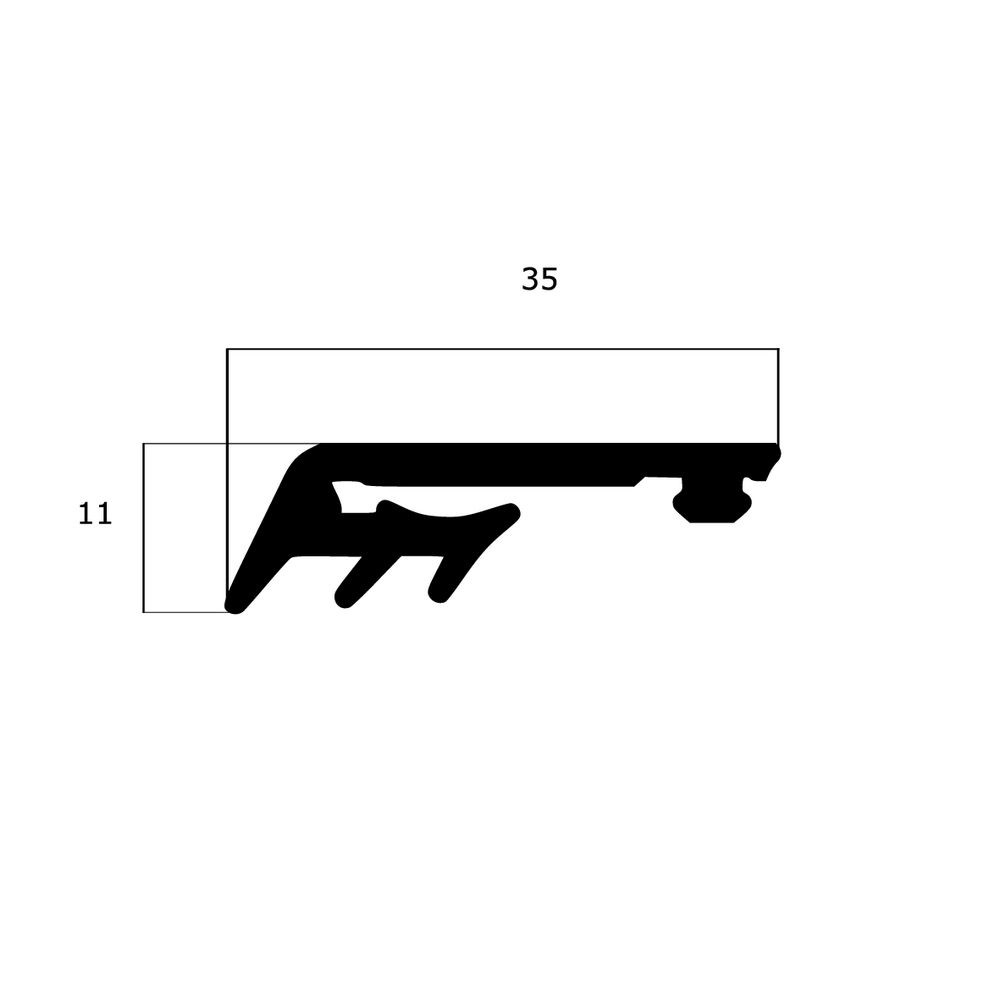 Verglasungsdichtungen - Verglasungsdichtung für Fenster | 35 mm Breite | Farbe: schwarz