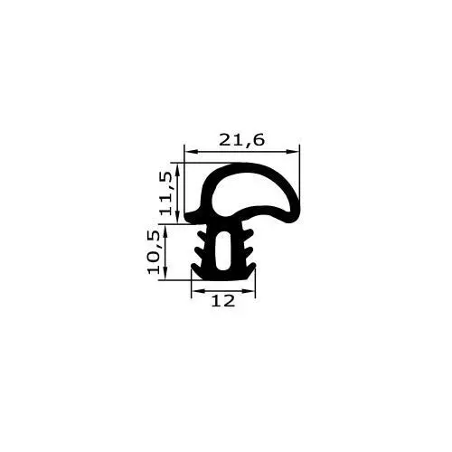 Kühlschrankdichtung Meterware | 22 mm Höhe | Farbe: schwarz