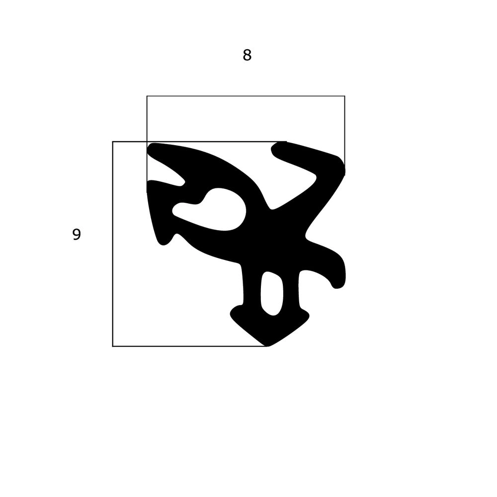 Lippendichtungen - Anschlagdichtung für Schüco und Kömmerling Fenster | 9 mm Höhe | Farbe: schwarz