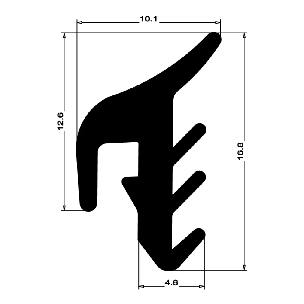 Verglasungsdichtung für Fenster | 11 mm Breite | Farbe: schwarz