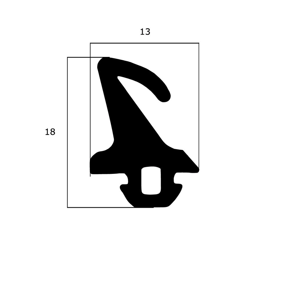Mitteldichtungen - Mitteldichtung für Metall- und Alufenster | 18 mm Höhe | Farbe: schwarz