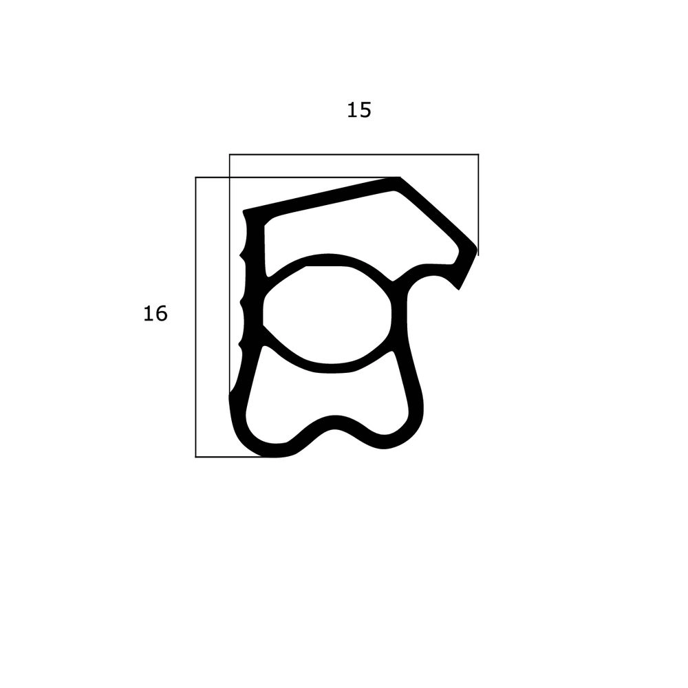 Türrahmen Dichtung - Stahlzargendichtung für Metalltüren | 16 mm Höhe | Farbe: weiß