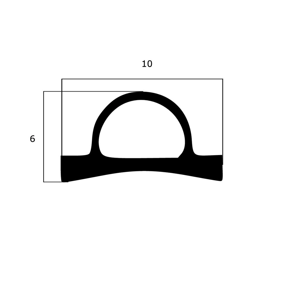 Lippendichtungen - Anschlagdichtung mit Schlauch für Fenster | 6 mm Höhe | Farbe: schwarz