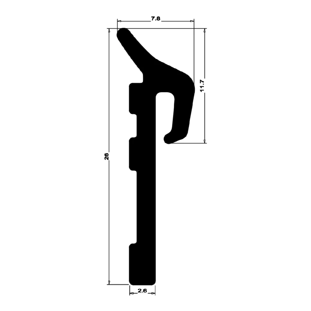 Fensterbankdichtung für Schüco Fenster | Höhe: 27 mm | Farbe: schwarz
