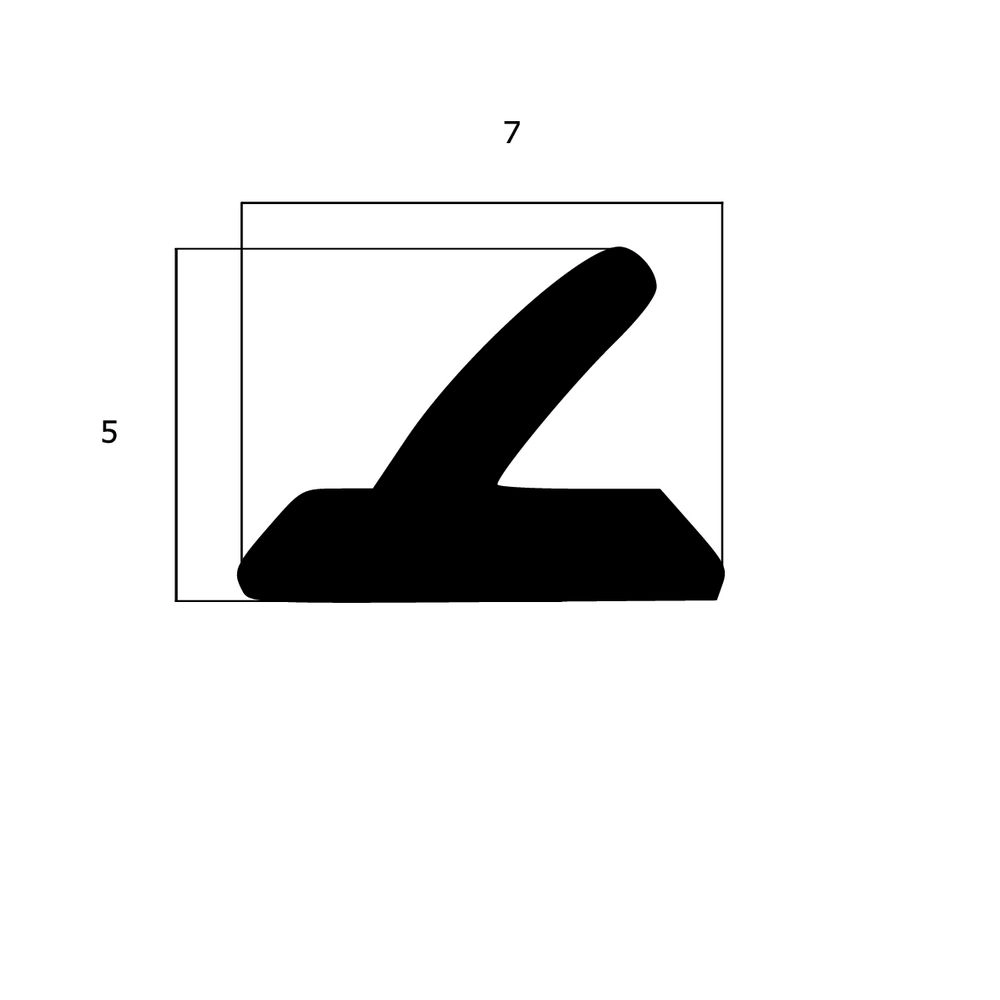 Lippendichtungen - Anschlagdichtung mit Lippe und glattem Fuß | 7 mm Breite | Farbe: schwarz