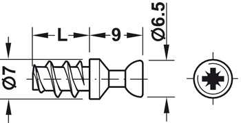 Verbinder & Bodenträger - Verbindungsbolzen Häfele Rafix M20