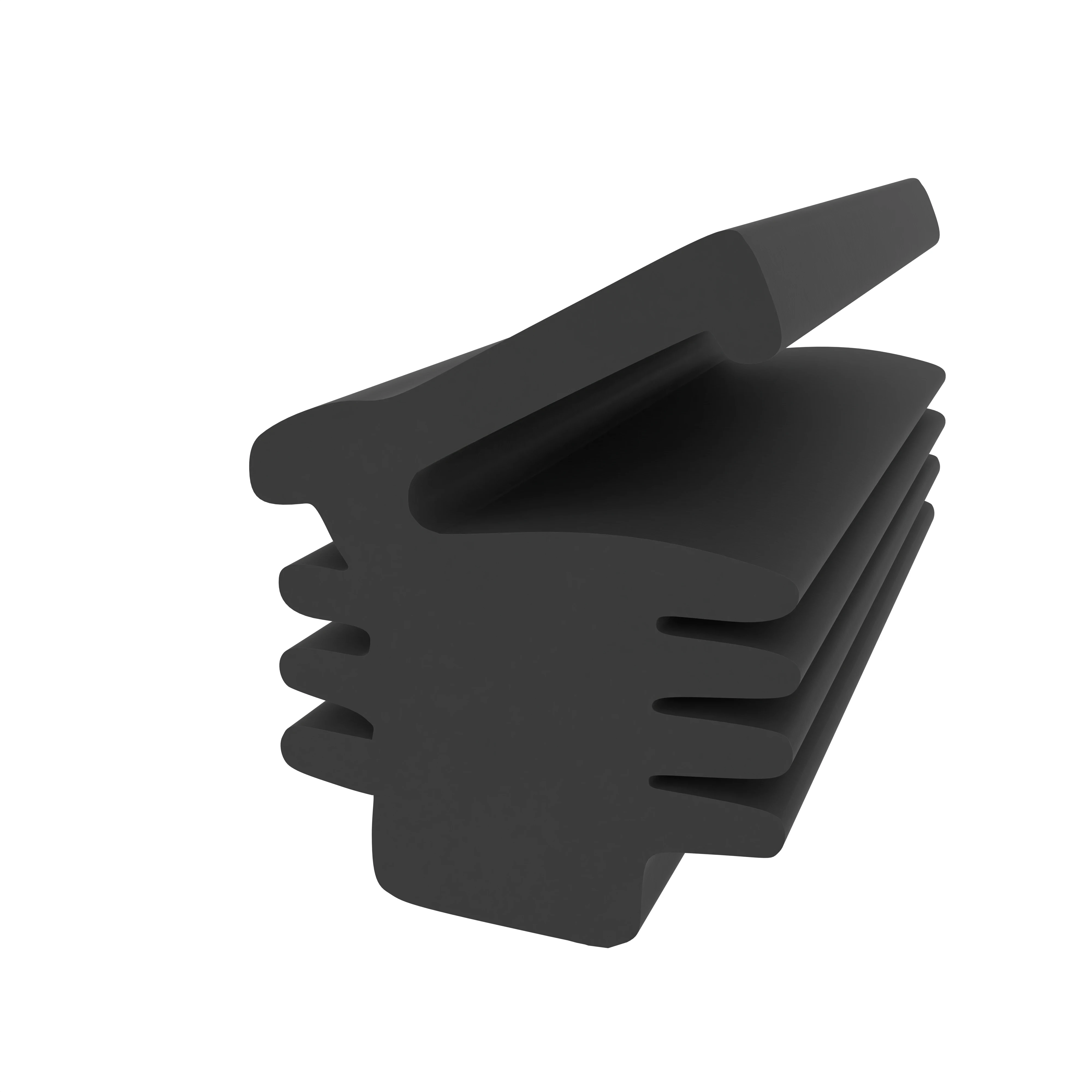 Türrahmen Dichtung - Stahlzargendichtung für Stahltüren | 15 mm Höhe | Farbe: schwarz