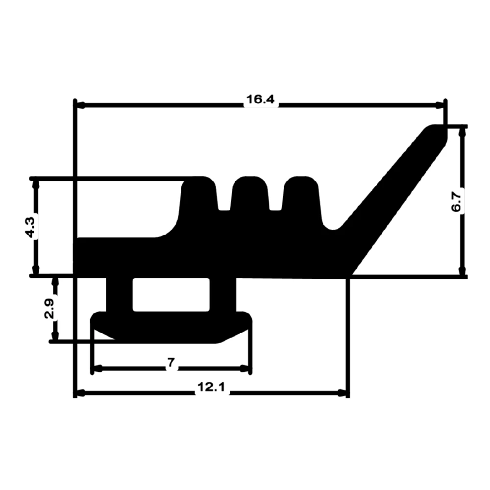 Verglasungsdichtung für Fenster | 9 mm Breite | Farbe: schwarz
