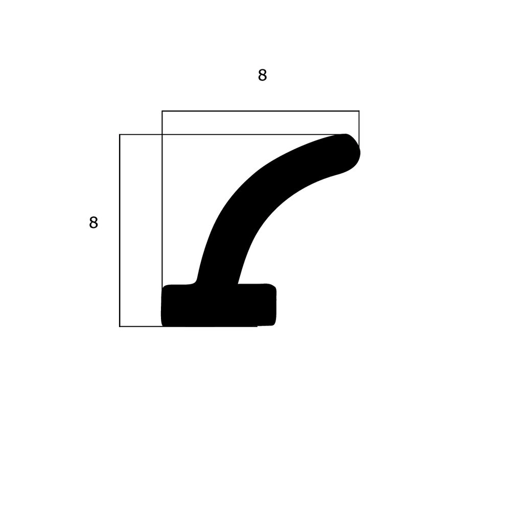 Lippendichtungen - Anschlagdichtung mit Lippeund glattem Fuß | 8 mm Höhe | Farbe: schwarz