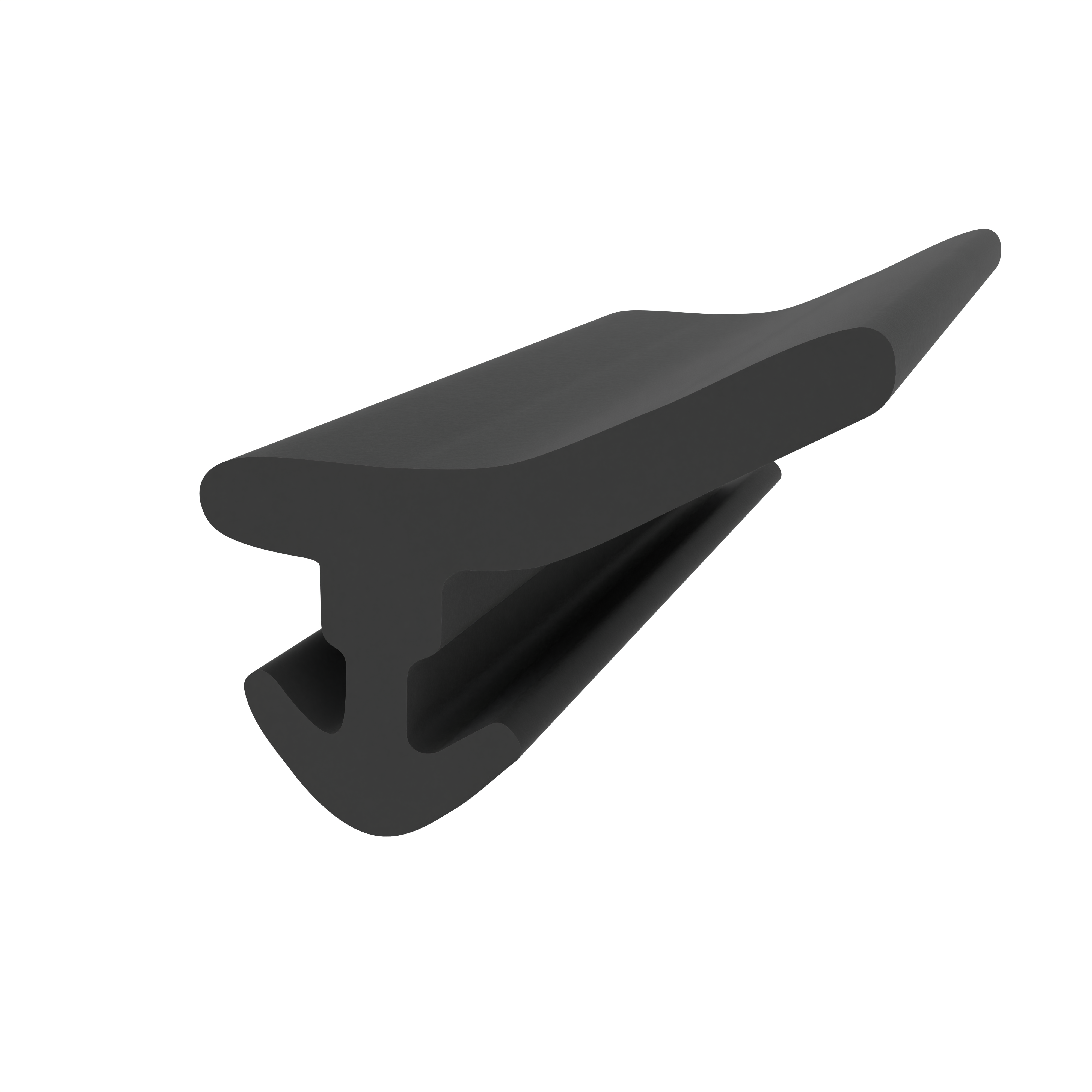 Anschlagdichtung mit Lippe und profiliertem Fuß | 6 mm Höhe | Farbe: schwarz