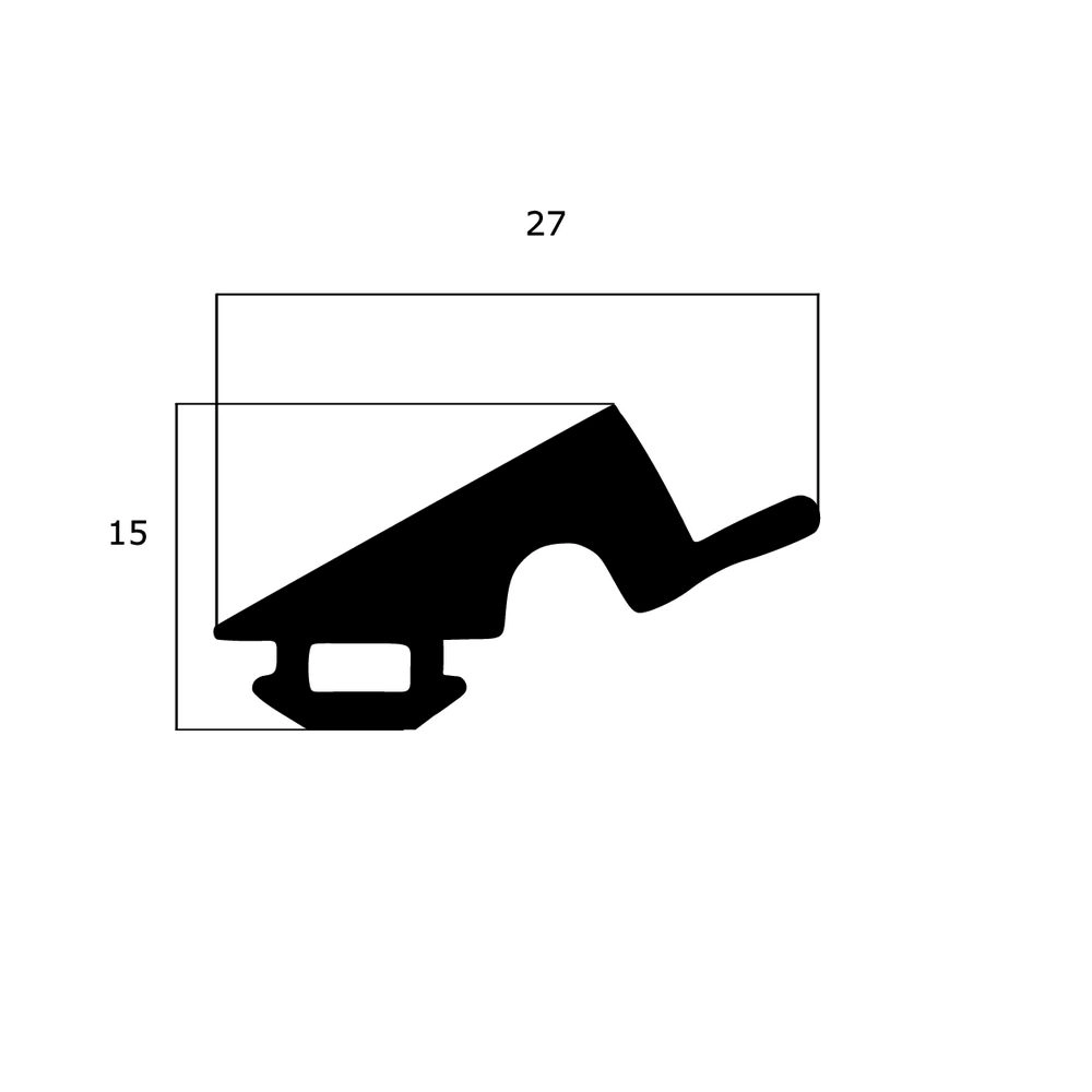 Türrahmen Dichtung - Mitteldichtung für Metall- und Kunststofffenster | 15 mm Höhe | Farbe: schwarz