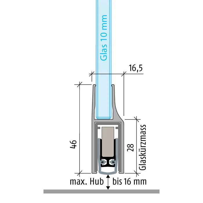 Planet KG-F10 Absenkdichtung | Länge: 834 mm  