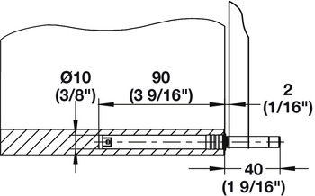 Beschläge - Druckschnäpper für Möbel und Schranktüren | Ausschubkraft: 26-48 N | Farbe: Blau-Anthrazit