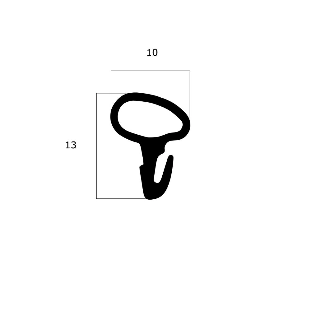 Schlauchdichtungen - Anschlagdichtung mit Schlauch | 13 mm Höhe | Farbe: schwarz