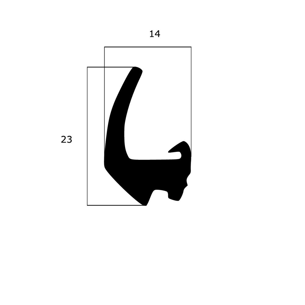Türrahmen Dichtung - Mitteldichtung für Metall- und Alufenster | 23 mm Höhe | Farbe: schwarz