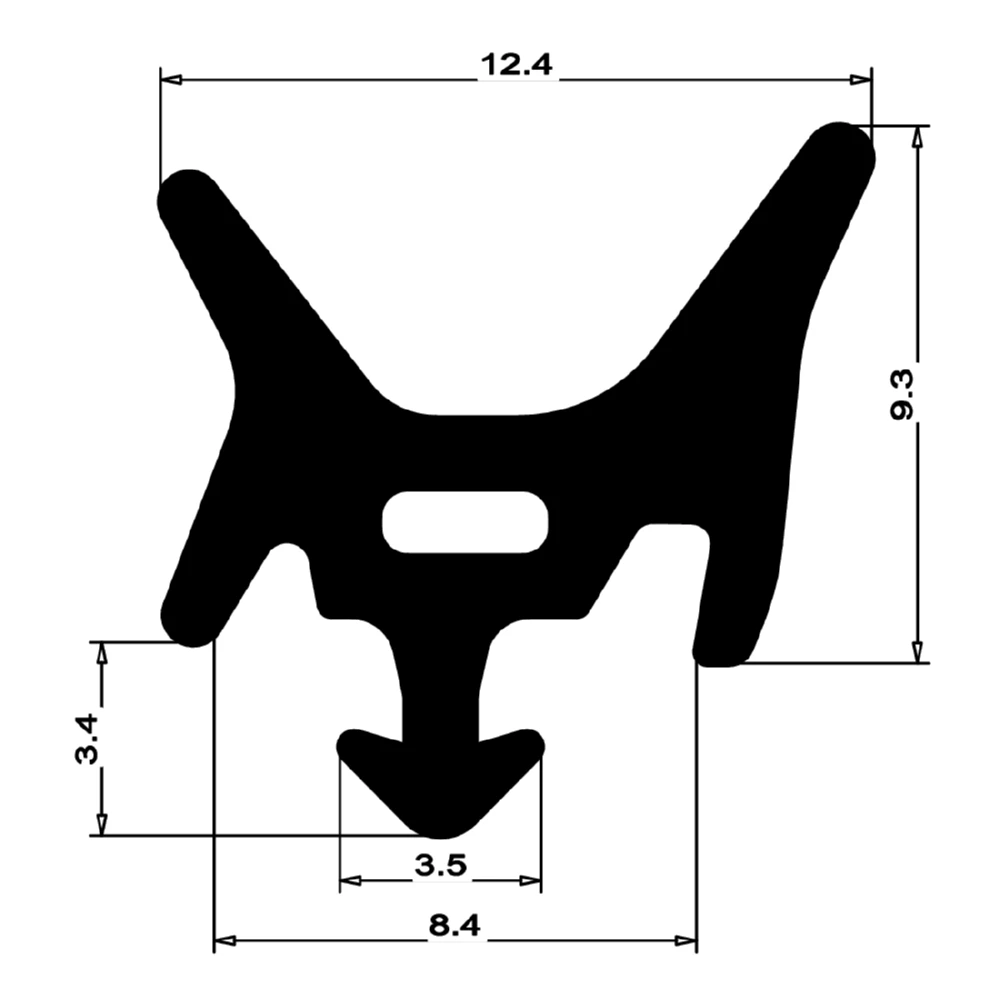 Verglasungsdichtung für Fenster | 13 mm Höhe | Farbe: schwarz