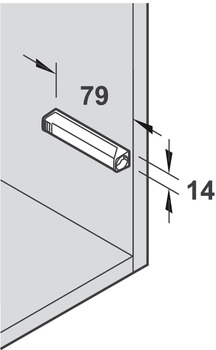 Zubehör Möbeltüren - Adapterplatte für Druckschnäpper | Tip-On Langversion | Farbe: terraschwarz 