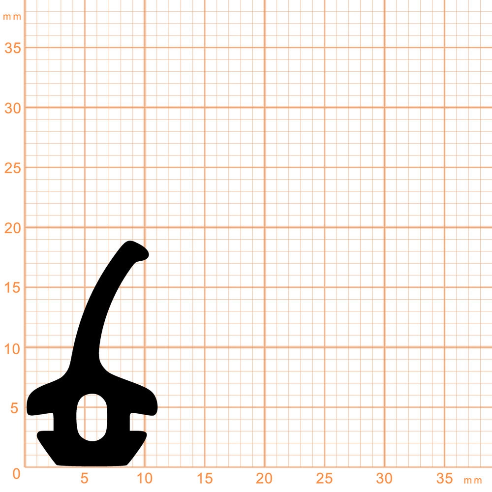 Mitteldichtungen - Mitteldichtung für Metall- und Alufenster | 19 mm Höhe | Farbe: schwarz