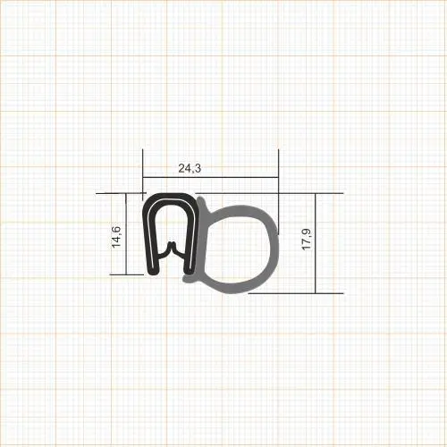 Kantenschutz Dichtprofile - Kantenschutzprofil | Klemmbereich: 2-4 mm | Farbe: schwarz