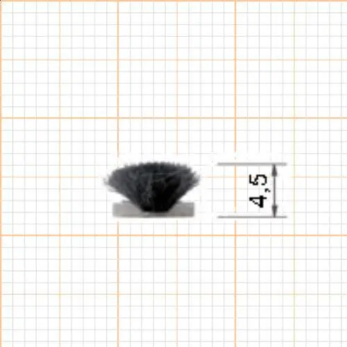 Bürstendichtungen - Bürstendichtung für Halteprofile | Breite: 4,5 mm | Farbe: schwarz