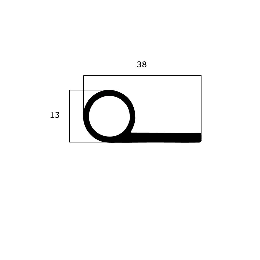 Fahnenprofile - Fahnenprofil für Fahrzeuge | 38 mm Länge | Farbe: schwarz