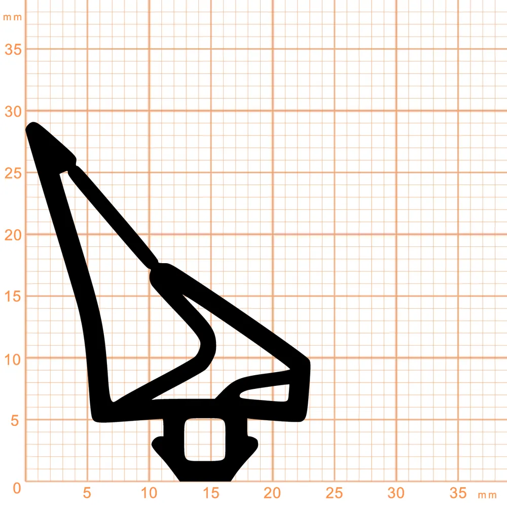 Schlauchdichtungen - Lippendichtung für Tore und Systemtüren | Höhe: 29 mm | Farbe: grau