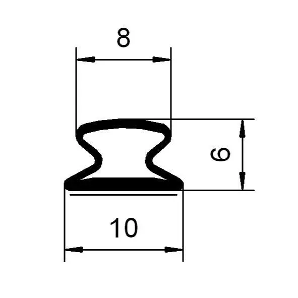 Klebedichtung  für Türen und Fenster | 10 mm Breite | Farbe: schwarz