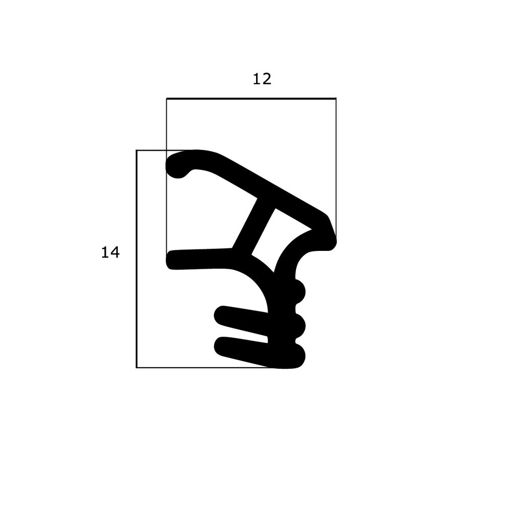 Türrahmen Dichtung - Stahlzargendichtung für Stahlrahmen | 12 mm Breite | Farbe: schwarz