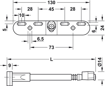Verbinder & Bodenträger - Tablarträger mit Anschraubplatte | Länge: 175 mm | Breite: 130 mm