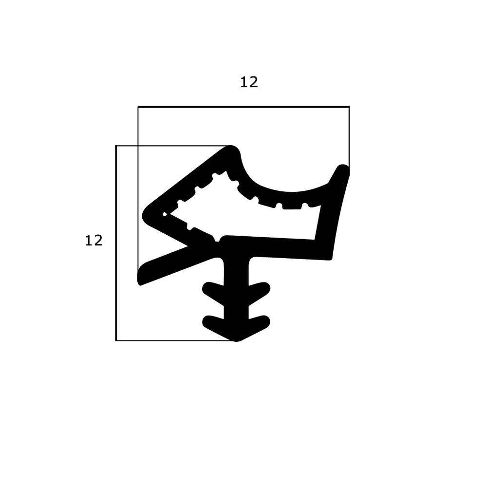 Türrahmen Dichtung - Holzzargendichtung für Holztüren | 12 mm Falzbreite | Farbe: grau