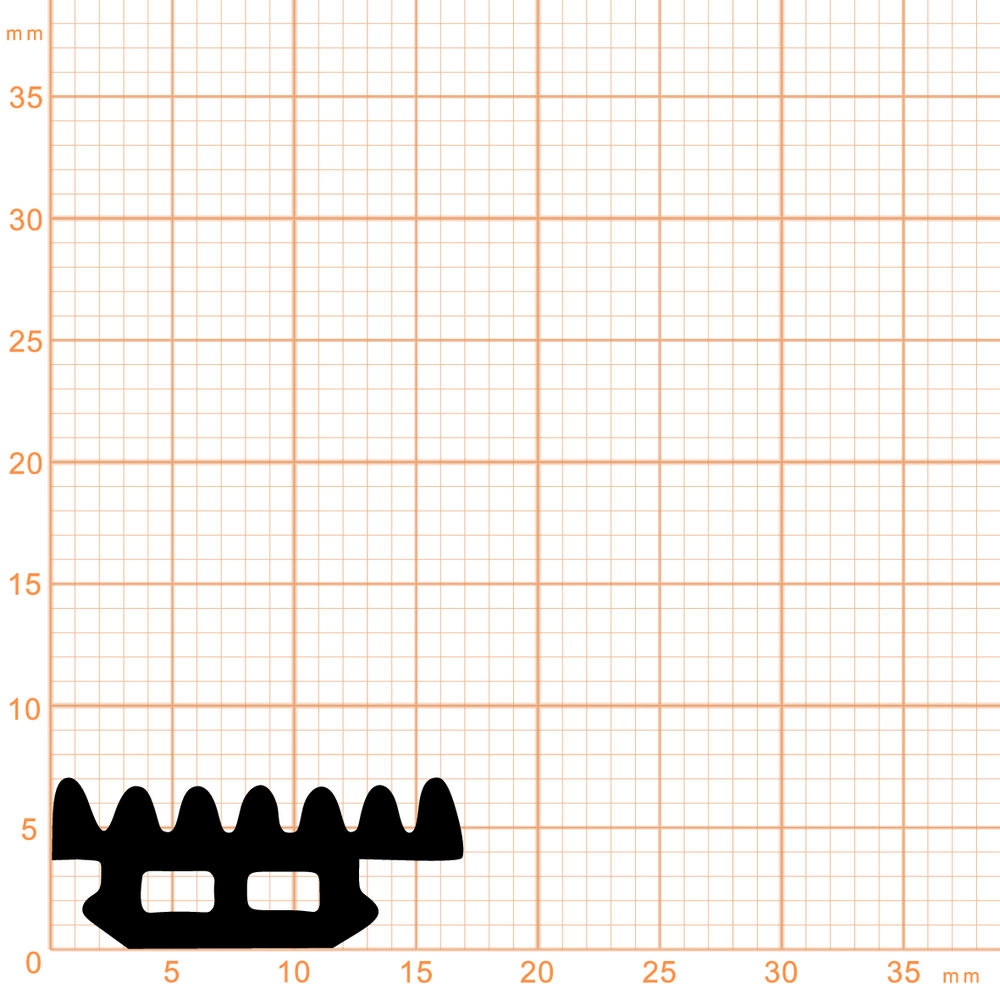 Glasauflage- und Fassadendichtungen - Verglasungsdichtung für Fenster | 17 mm Breite | Farbe: schwarz